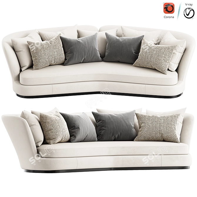 Elegant Apollo Sofa by Maxalto 3D model image 2