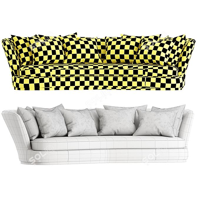 Elegant Apollo Sofa by Maxalto 3D model image 3