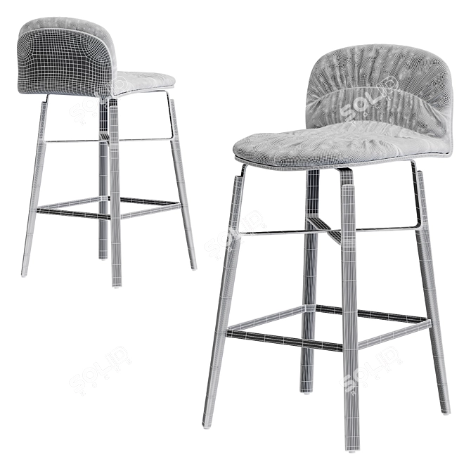 Modern Stool Design Liu_H65 3D model image 3