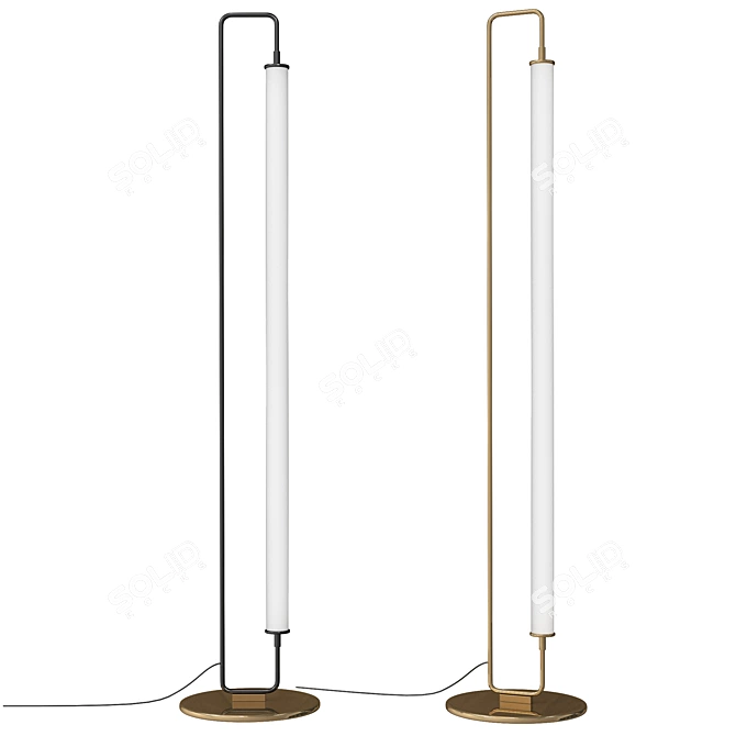 Sleek Linear LED Floor Lamp 3D model image 1