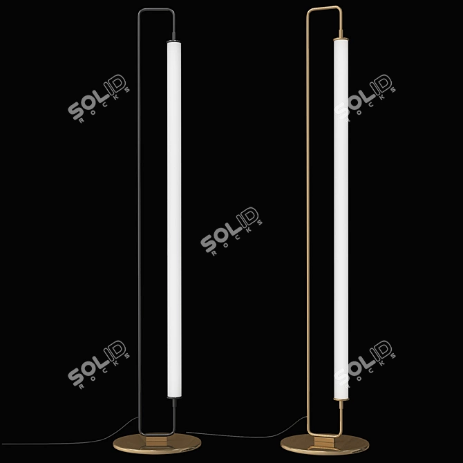 Sleek Linear LED Floor Lamp 3D model image 2