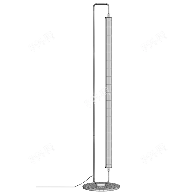 Sleek Linear LED Floor Lamp 3D model image 3
