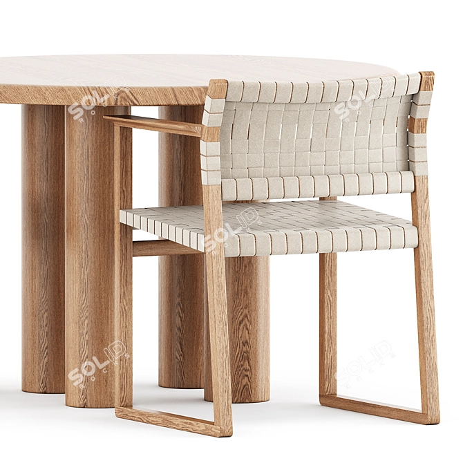 Scandinavian Elegance Dining Set 3D model image 3