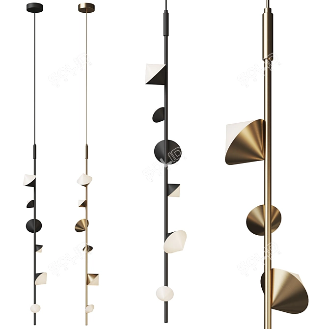 Elegant LED Mini Pendant Light 3D model image 1