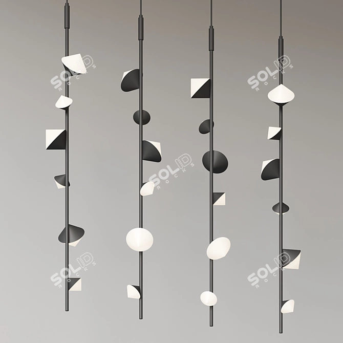 Elegant LED Mini Pendant Light 3D model image 3