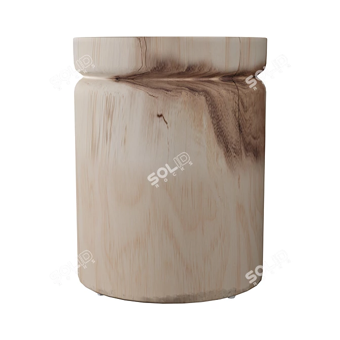 Rustic Stools Set Handcrafted 3D model image 4