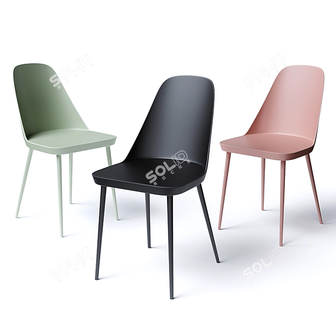 Contemporary White Label Living Chair 3D model image 1