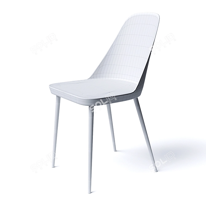 Contemporary White Label Living Chair 3D model image 3