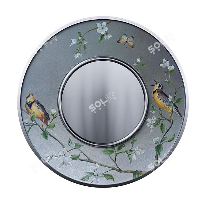 Title: Hand-painted Wall Mirror 3D model image 1