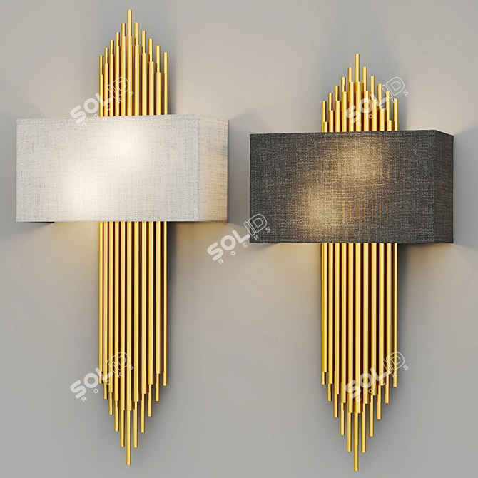 Rustic Metal Fiore Wall Sconce 3D model image 1