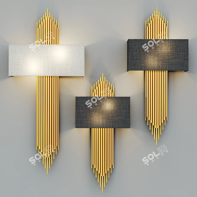 Rustic Metal Fiore Wall Sconce 3D model image 2
