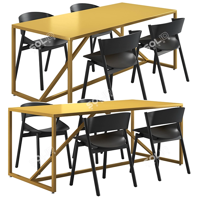 Strut75 Dining Set: Modern Design 3D model image 2