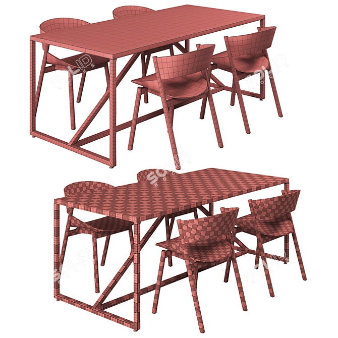 Strut75 Dining Set: Modern Design 3D model image 3