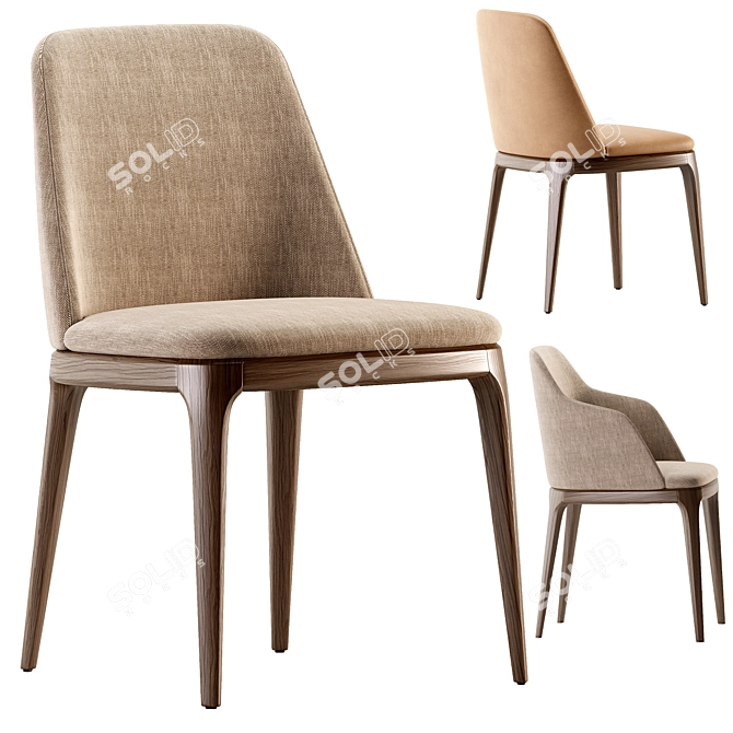 Grace Chair Dining Set Texture 3D model image 3