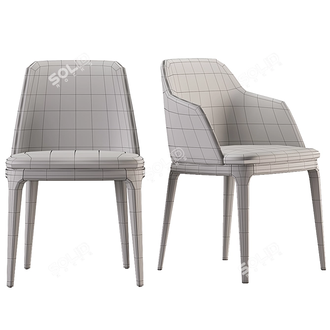 Grace Chair Dining Set Texture 3D model image 5