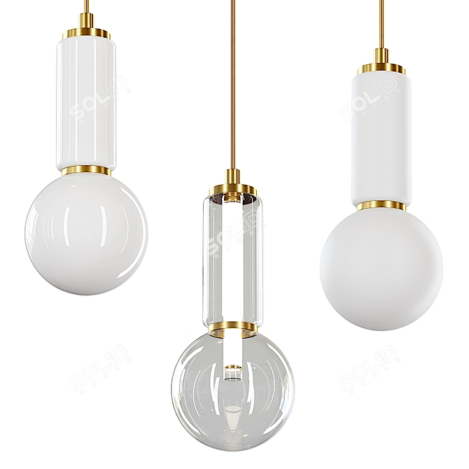  Modern Glass Pendant Light Collection 3D model image 1