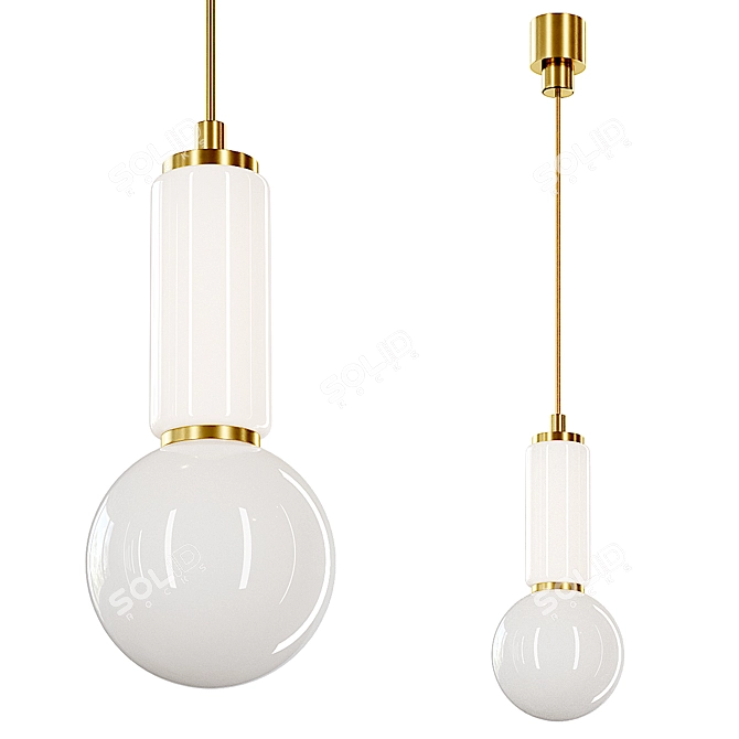  Modern Glass Pendant Light Collection 3D model image 2