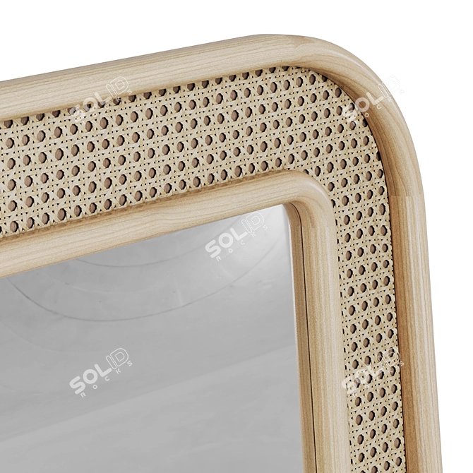 Mabelle Rattan Floor Mirror 3D model image 5