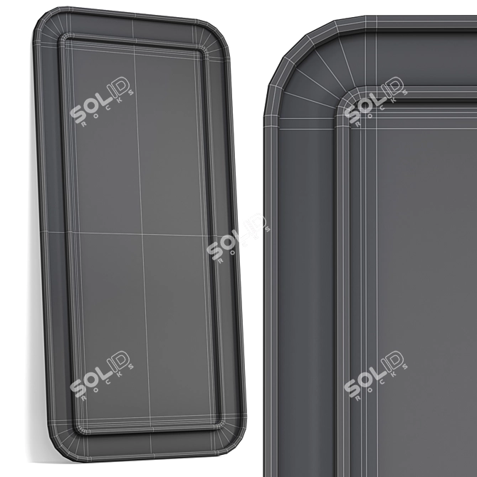 Mabelle Rattan Floor Mirror 3D model image 6