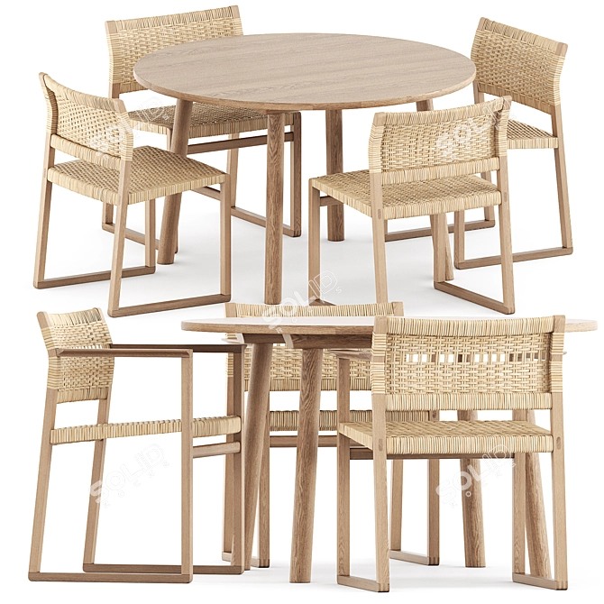 Modern BM62 BM61 Chairs Taro Table 3D model image 1