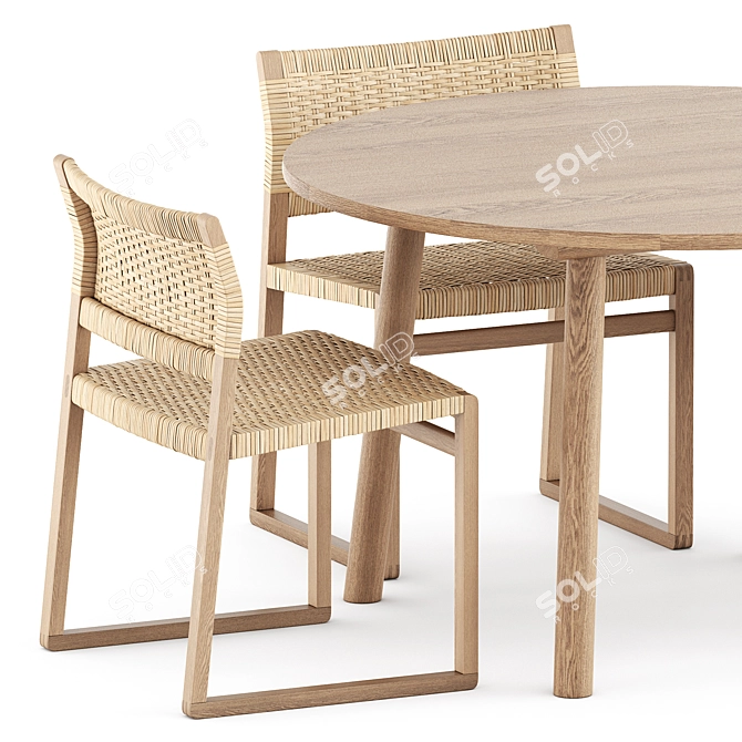 Modern BM62 BM61 Chairs Taro Table 3D model image 2