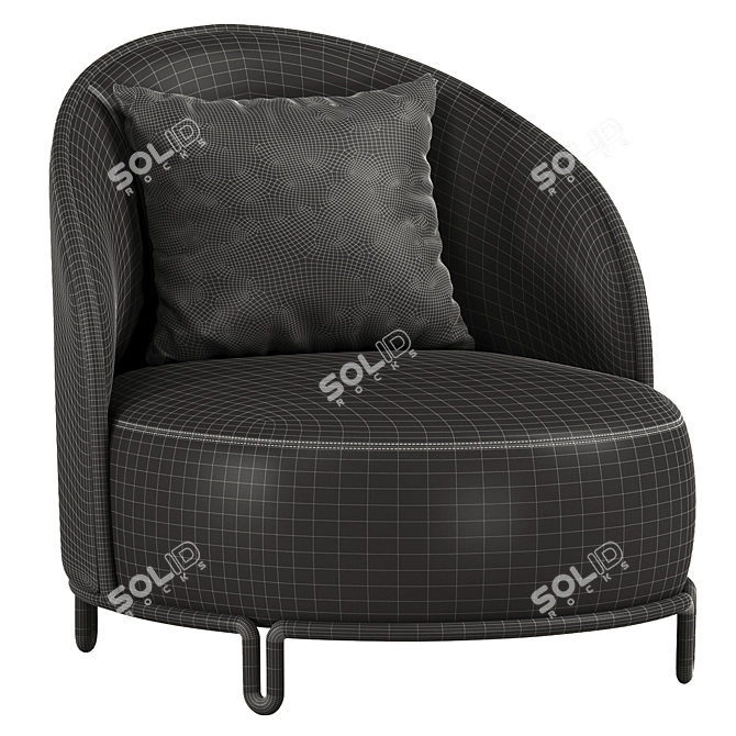 Minimalist Pipe Lounge Chair, Clan Milano 3D model image 7