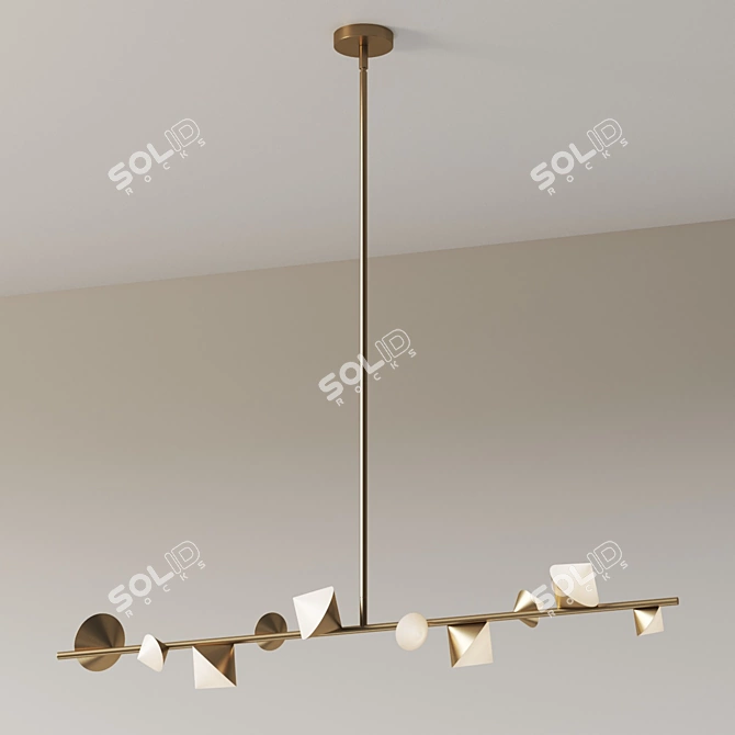 Modern Linear Geode LED Suspension 3D model image 2