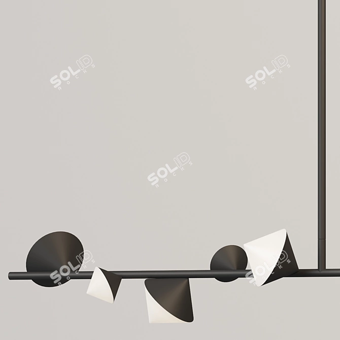 Modern Linear Geode LED Suspension 3D model image 3