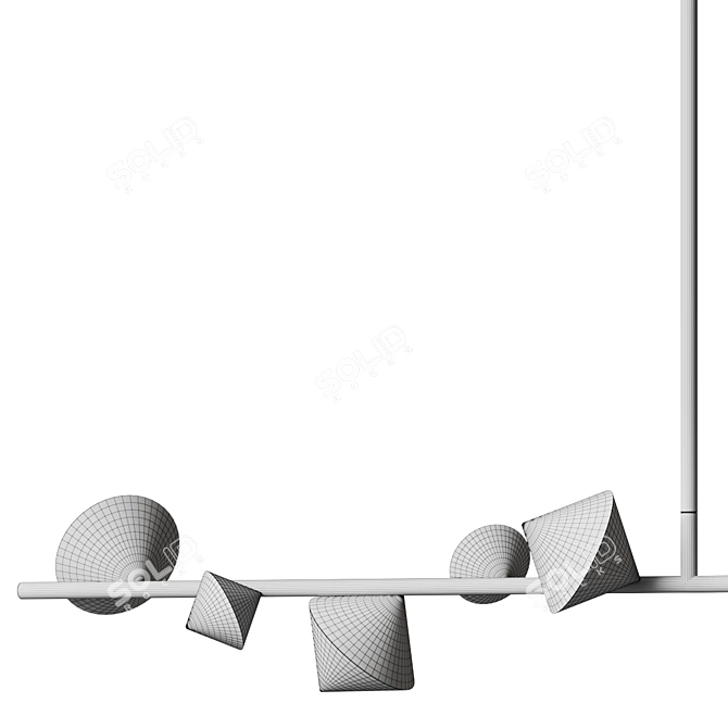 Modern Linear Geode LED Suspension 3D model image 4