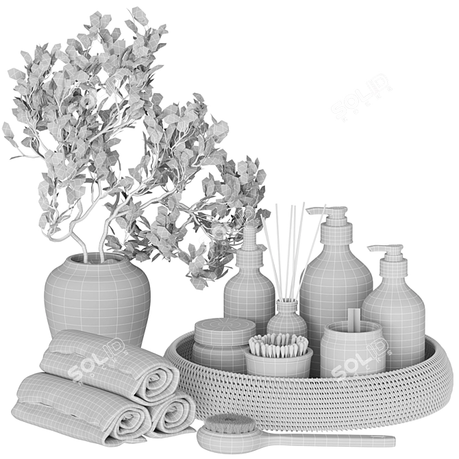 Modern Bathroom Accessories Set 3D model image 6