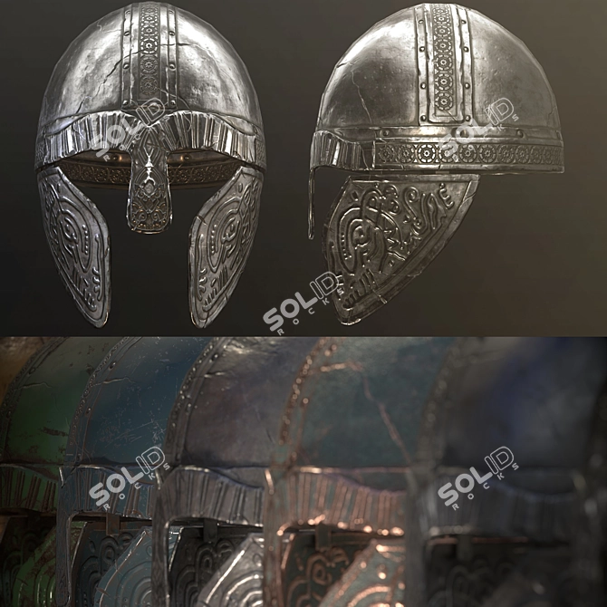 Nordic Warrior Helmet Model Kit 3D model image 3