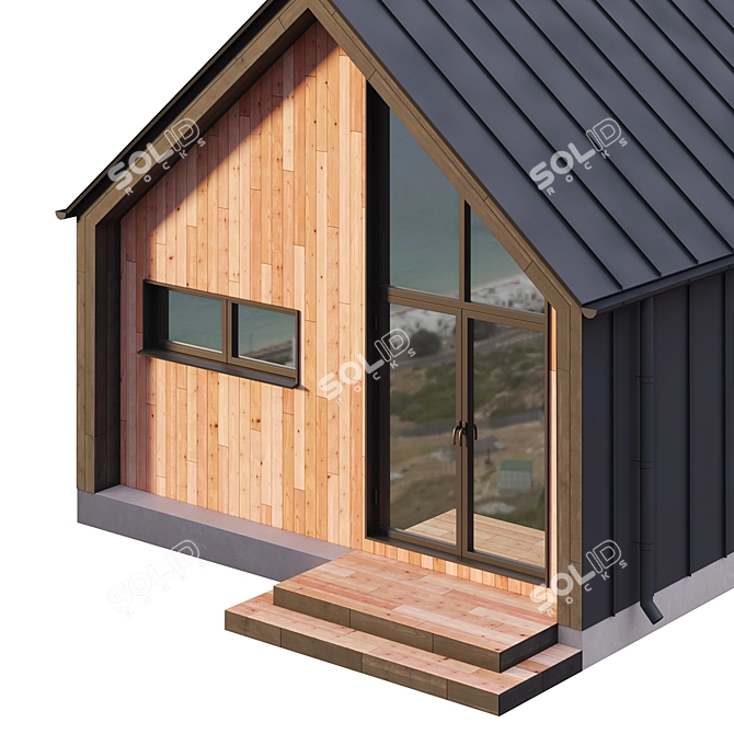 Single-Story Barnhouse Sauna 3D model image 2