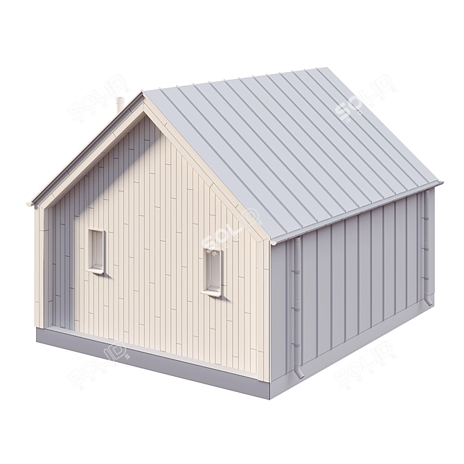 Single-Story Barnhouse Sauna 3D model image 4