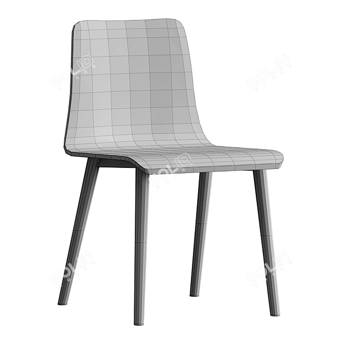 Modern Lovell Wooden Chair Duo 3D model image 5