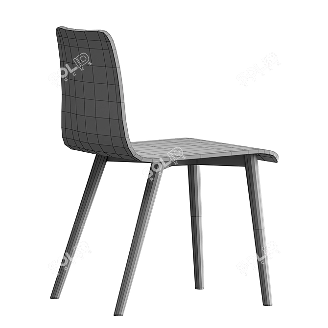 Modern Lovell Wooden Chair Duo 3D model image 6