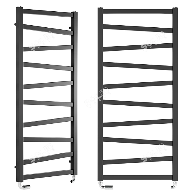 Sleek Black Matte Towel Rail 3D model image 1