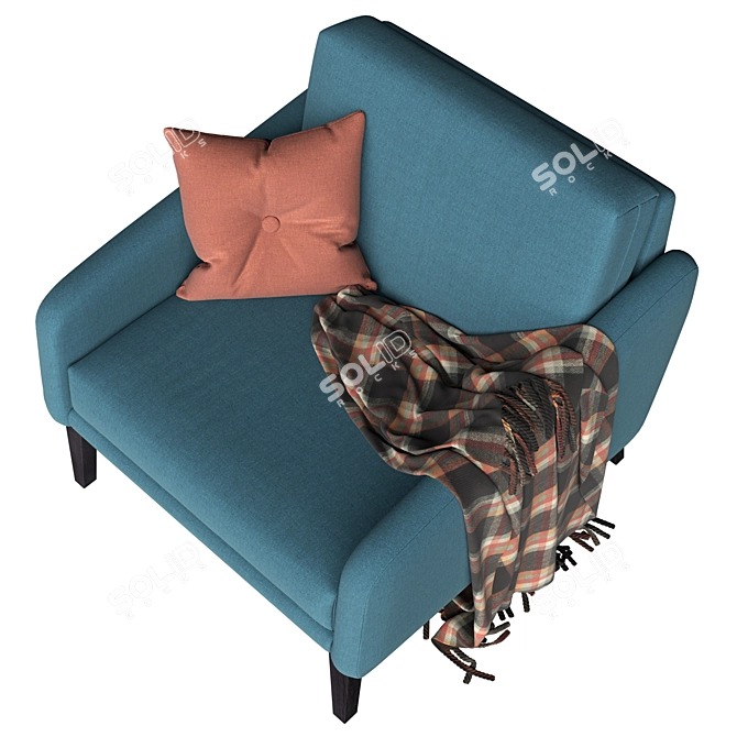 Balinese Charm Upholstered Armchair 3D model image 4