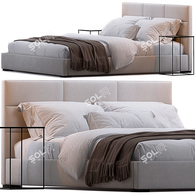 Modena King Size Bed 3D model image 1