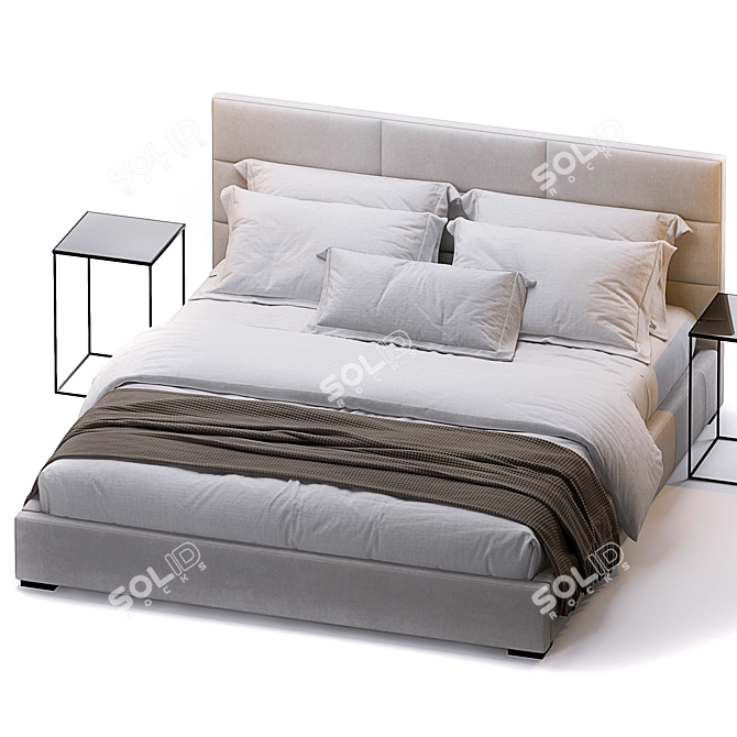 Modena King Size Bed 3D model image 2