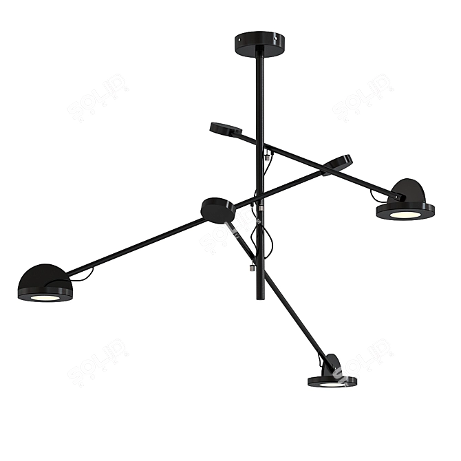 Modern LED Chandelier with Frame 3D model image 1