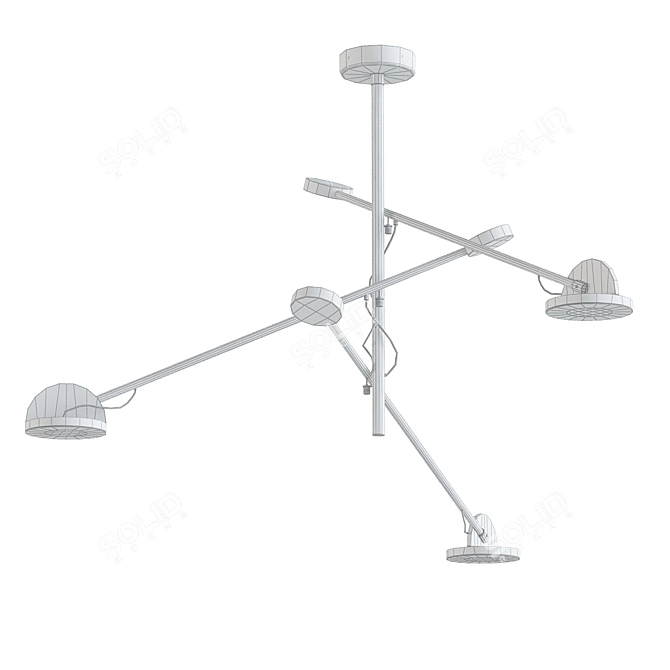 Modern LED Chandelier with Frame 3D model image 2