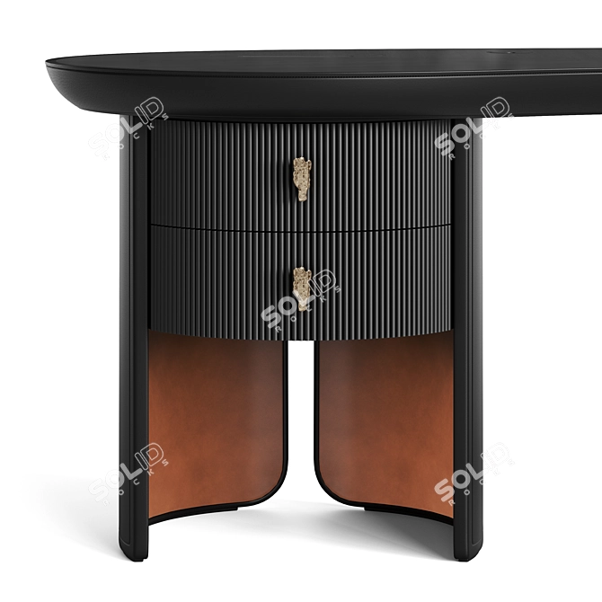 Elegant Petal Writing Desk 3D model image 3