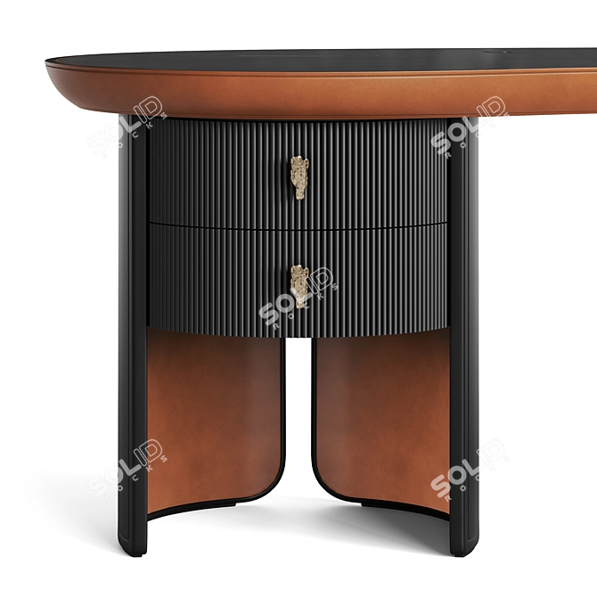 Elegant Petal Writing Desk 3D model image 4