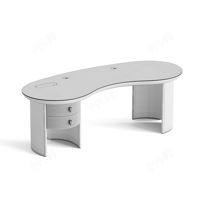 Elegant Petal Writing Desk 3D model image 7