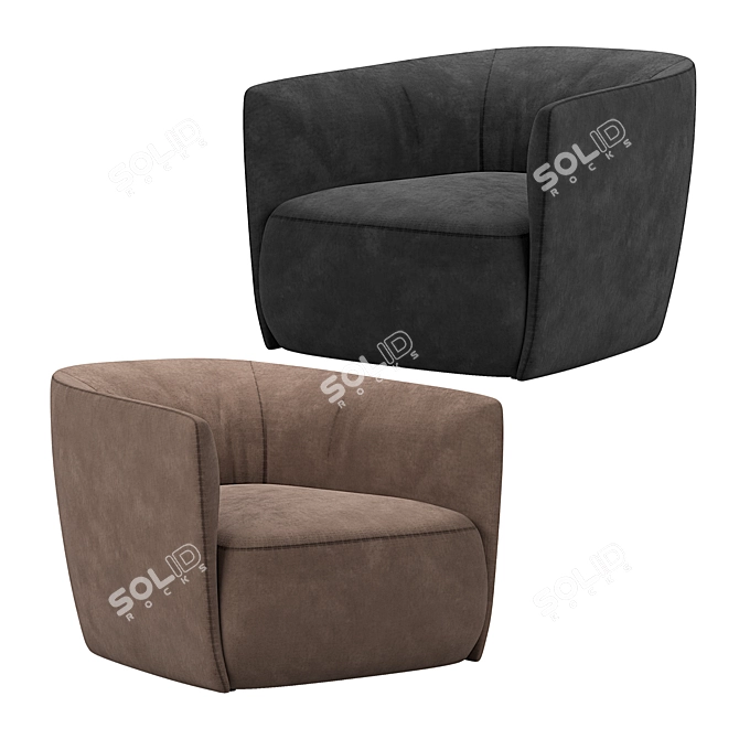 Elegant Santa Monica Armchair 3D model image 2