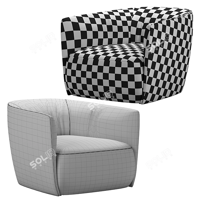 Elegant Santa Monica Armchair 3D model image 3