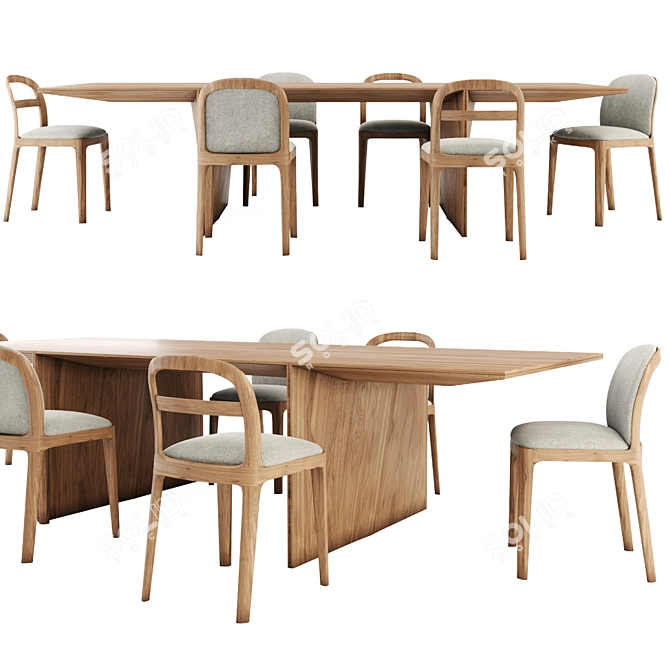 Modern Ava Table Tea Chair 3D model image 1