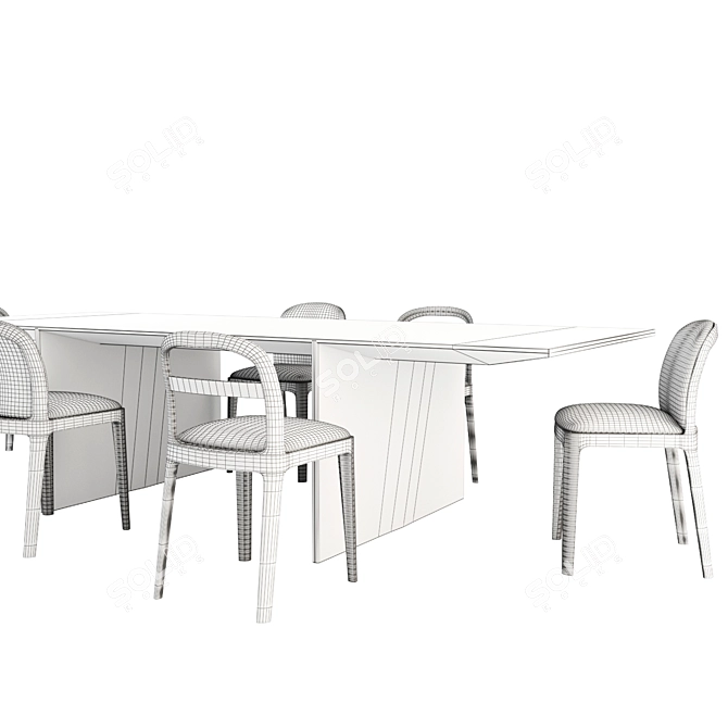 Modern Ava Table Tea Chair 3D model image 3