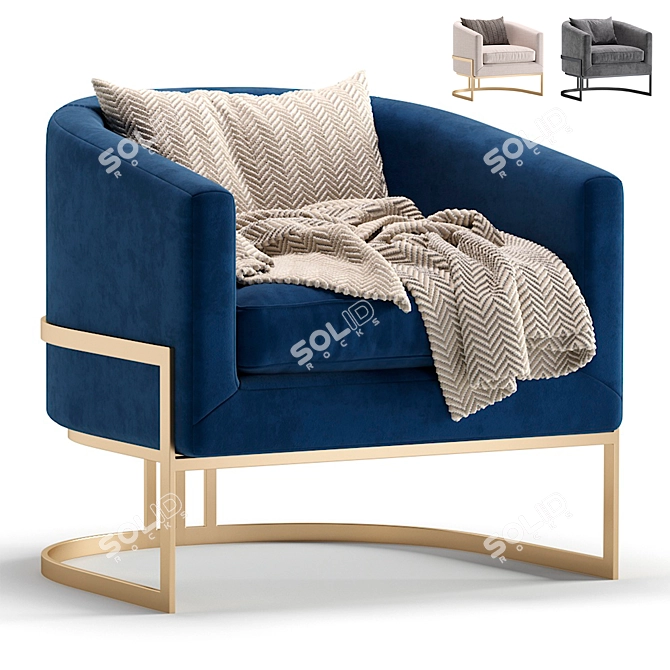 Santa Monica Armchair, 3 Colors 3D model image 1