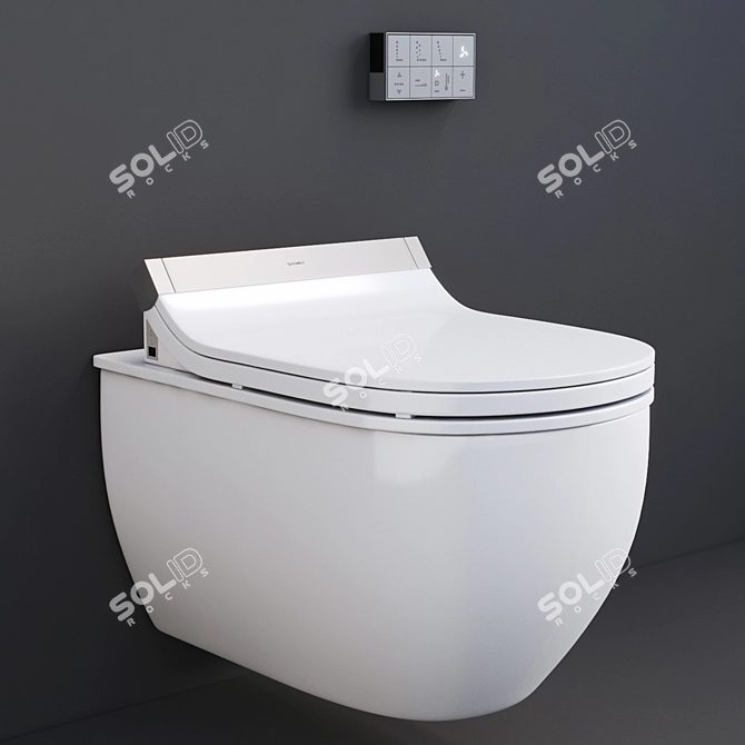 Luxury Bidet Toilet Seat with Remote Control 3D model image 1